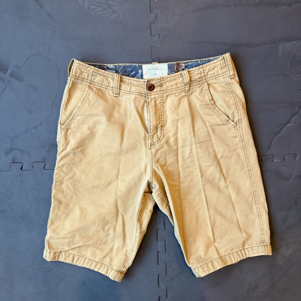 Hollister Cali Longboard Fit Chino Shorts - Khaki, Size 30